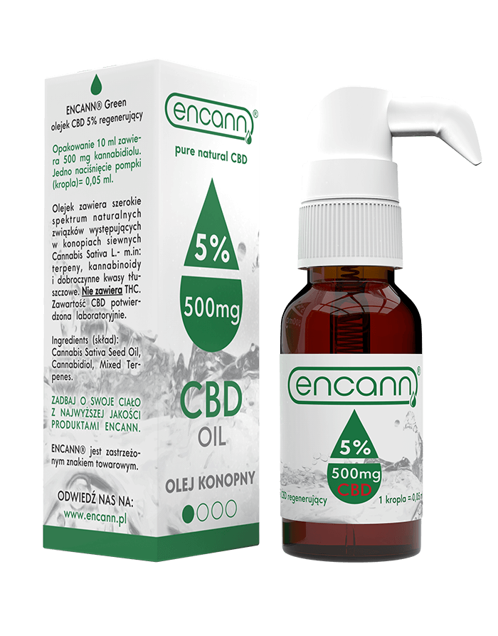 butelka 30 ml olejek cannabis sativa z aplikatorem polskiej firmy ENCANN