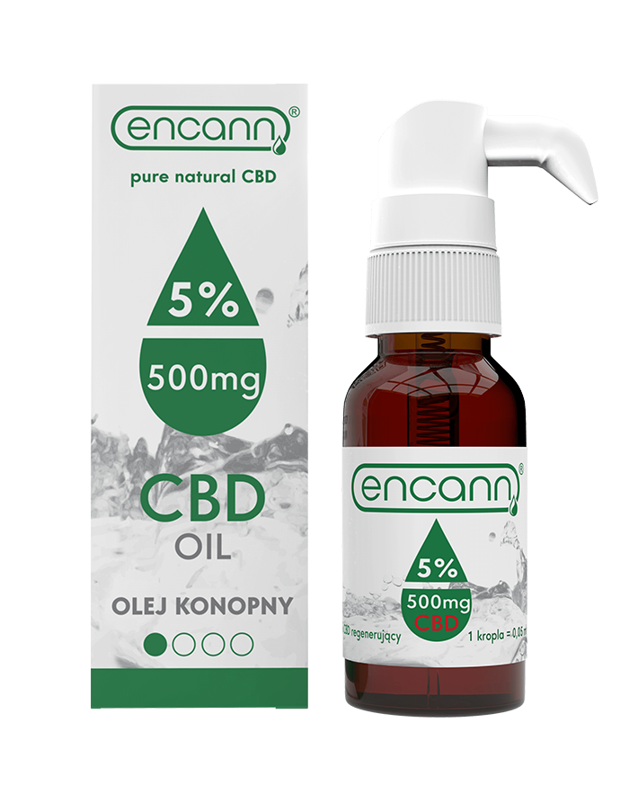 butelka olejku cannabis sativa z aplikatorem polskiej firmy ENCANN